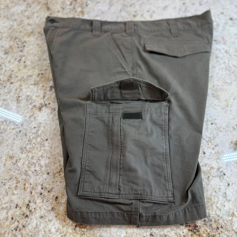 Carhartt Rugged Flex Cargo Work Shorts Mens 40 Moss Canvas Relaxed Fit BS3542
